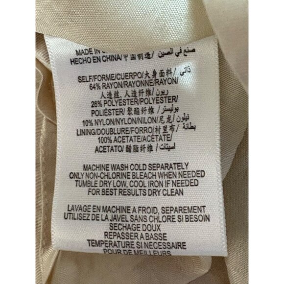 MAX AND CLEO CHAMPAGNE BEIGE PARTY STRAPLESS DRESS WOMENS SIZE 12 POCKETS LINED - Picture 10 of 10